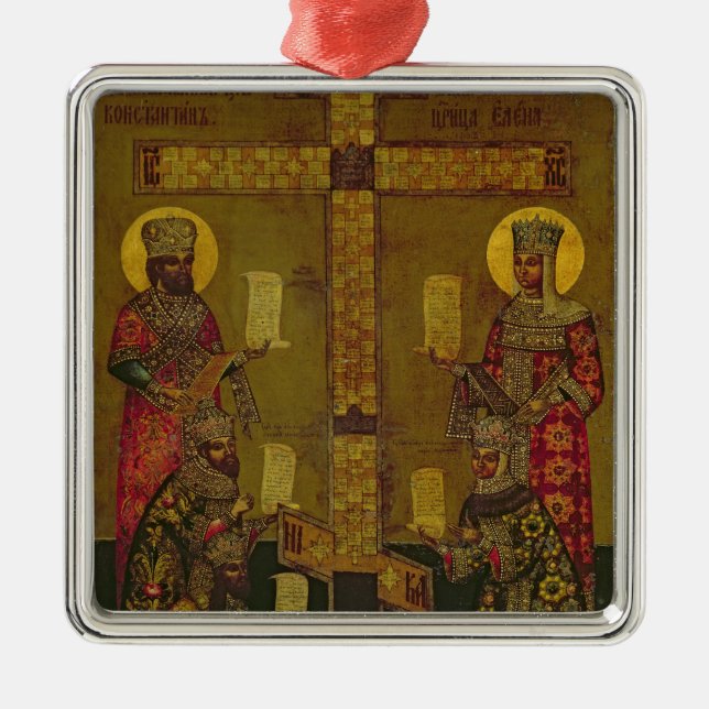 St. Constantine and St. Helena Metal Tree Decoration (Front)
