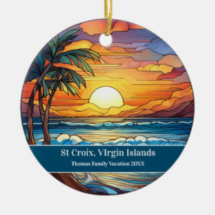 St Croix Beach Vacation Ceramic Tree Decoration