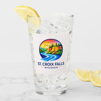 St. Croix Falls Wisconsin Scenic River & Cliffs Glass