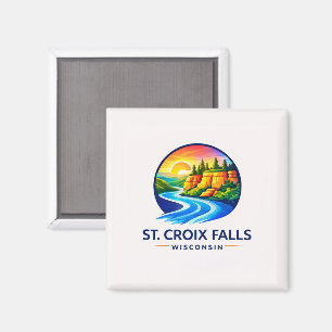 St. Croix Falls Wisconsin Scenic River & Cliffs Magnet