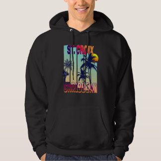 St Croix Retro Vintage Style Palm Tree Hoodie