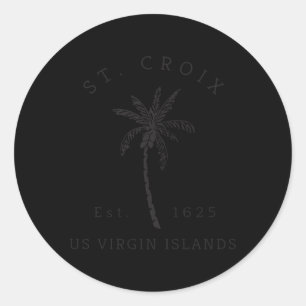 St Croix Usvi Beach Palm Tree Novelty Classic Round Sticker