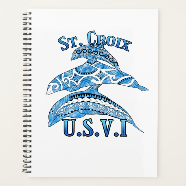 St. Croix USVI Vacation Tribal Dolphins Planner (Front)