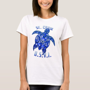 St Croix USVI Vacation Tribal Turtle T-Shirt