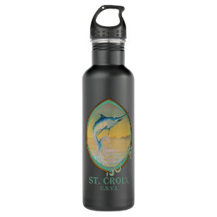 St Croix USVI Vintage Offshore Fishing Vacation 710 Ml Water Bottle