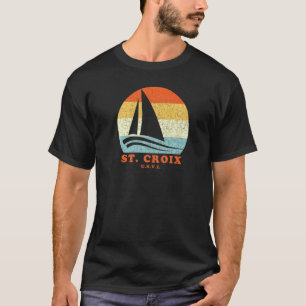 St Croix Usvi Vintage Retro Sailboat Sailing Vacat T-Shirt