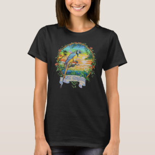 St Croix Usvi Vintage Tropical Parrot Vacation T-Shirt