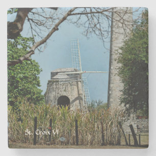 St. Croix Virgin Islands Sugar Mill Caribbean Stone Coaster
