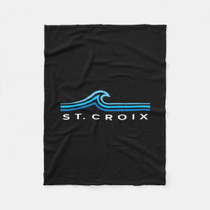St Croix Waves Vintage Mens Womens Girls Boys Souv Fleece Blanket