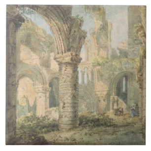 St. Cuthbert's Holy Island, 1797 (w/c over pencil Tile