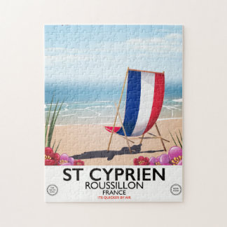 St Cyprien, Roussillon France travel poster Jigsaw Puzzle