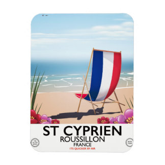 St Cyprien, Roussillon France travel poster Magnet