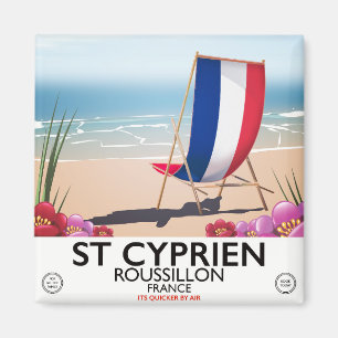 St Cyprien, Roussillon France travel poster Magnet