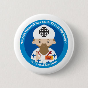 St. Cyril of Jerusalem 6 Cm Round Badge