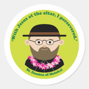 St. Damien of Molokai Classic Round Sticker
