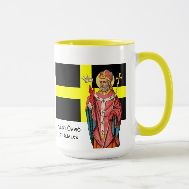 St. David of Wales (P 001) and His Flag Mug (Right)