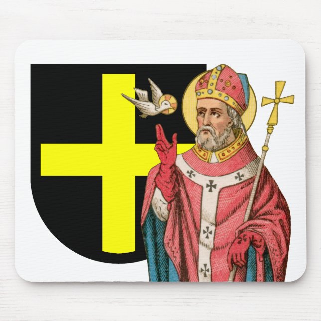 St. David of Wales (P 001) and His Shield Mouse Mat (Front)