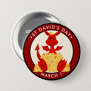 St. David’s Day 7.5 Cm Round Badge