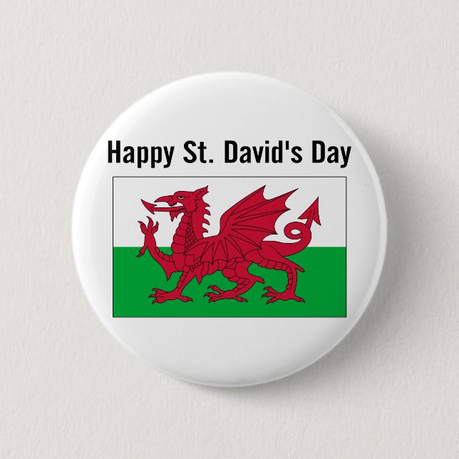 St. David's Day 2 6 Cm Round Badge (Front)