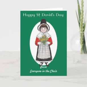St David's Day, Welsh Costume, Card to Personalise