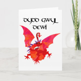 St David's Day Welsh Red Dragon Card