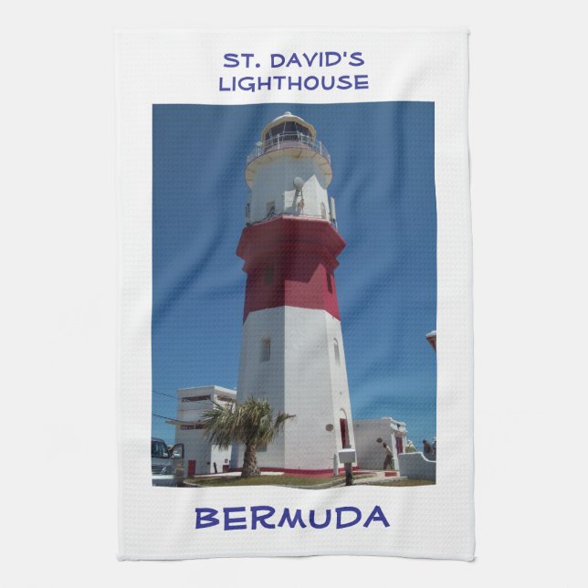 St. David's Lighthouse, Bermuda Tea Towel (Vertical)