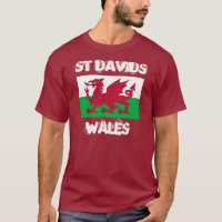 St Davids, Wales with Welsh flag