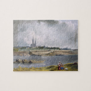St. Denis, from 'Views on the Seine', engraved by Jigsaw Puzzle