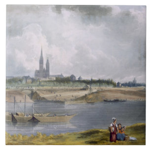 St. Denis, from 'Views on the Seine', engraved by Tile