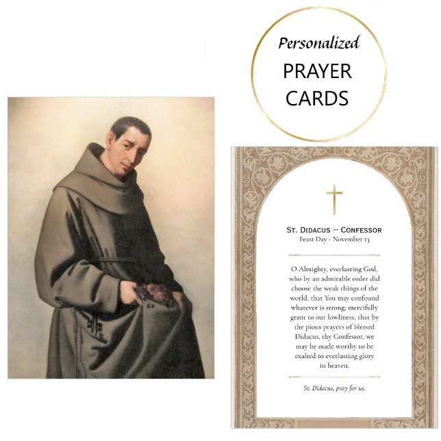 St. Didacus the Confessor Catholic Prayer Card (Creator Uploaded)