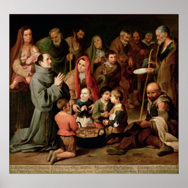 St. Diego of Alcala Giving Food to the Poor Poster (Front)
