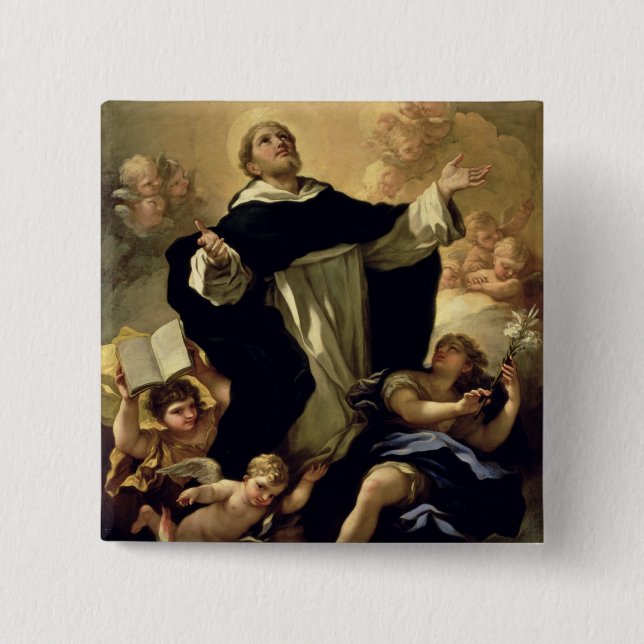 St. Dominic, 1170-1221 15 Cm Square Badge (Front)