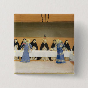 St. Dominic and his Companions Fed by Angels 15 Cm Square Badge