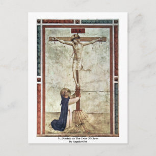 St. Dominic At The Cross Of Christ By Angelico Fra Postcard