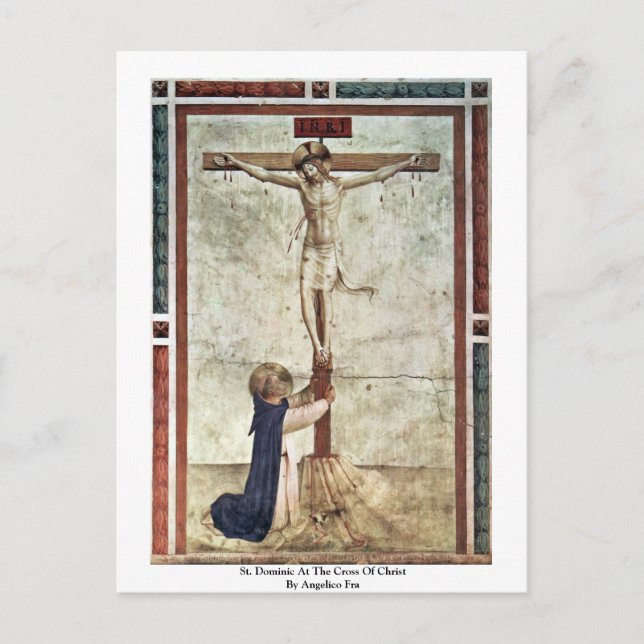 St. Dominic At The Cross Of Christ By Angelico Fra Postcard (Front)