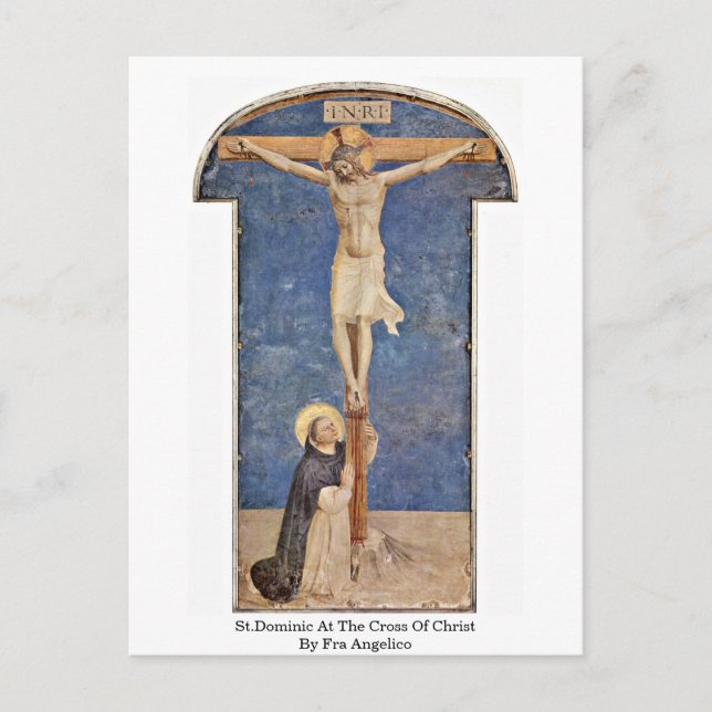 St.Dominic At The Cross Of Christ By Fra Angelico Postcard (Front)