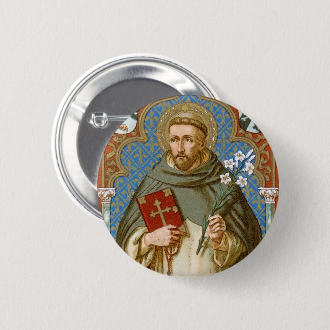 St. Dominic de Guzman (BK 011) 6 Cm Round Badge (Front & Back)