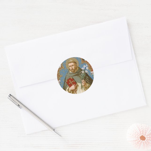 St. Dominic de Guzman (BK 011) Classic Round Sticker (Envelope)