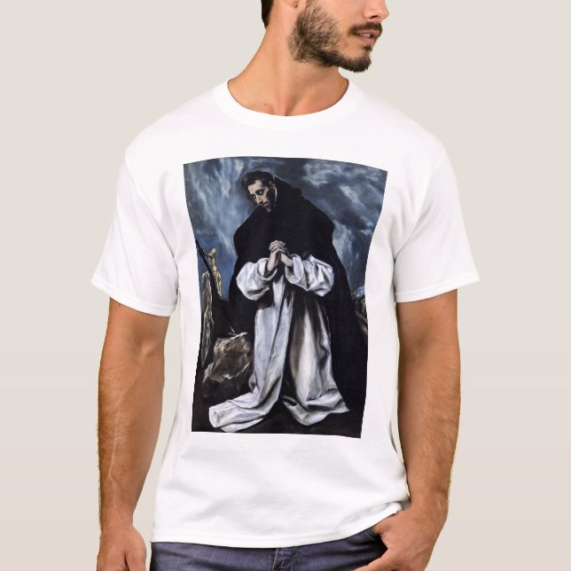 St Dominic in Prayer T-Shirt (Front)