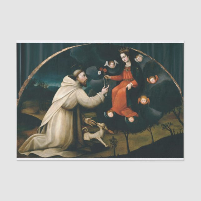 St. Dominic Receives the Rosary by Plautilla Nelli Tissue Paper (Front)