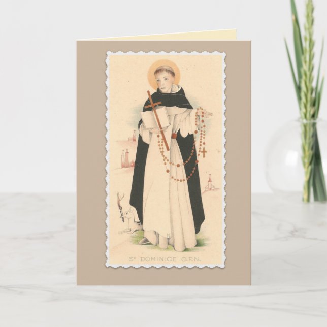 St. Dominic with the Rosary Card (Front)
