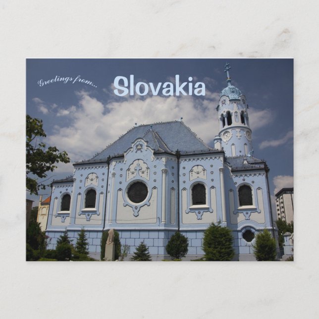 St. Elisabeth Blue Church Bratislava Slovakia Postcard (Front)