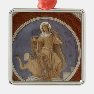 St. Elisabeth giving her Coat to a Beggar Metal Tree Decoration