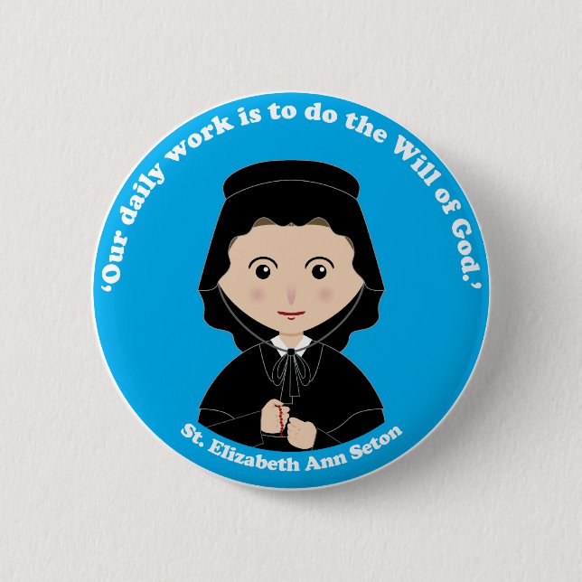 St. Elizabeth Ann Seton 6 Cm Round Badge (Front)