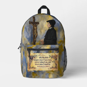 St. Elizabeth Ann Seton Catholic Prayer Printed Backpack