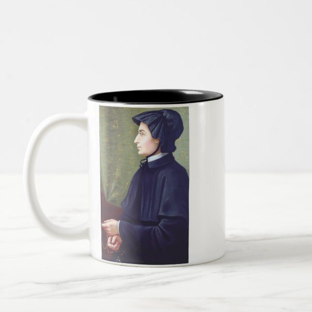 St. Elizabeth Ann Seton Patron of Catholic Schools Two-Tone Coffee Mug (Left)