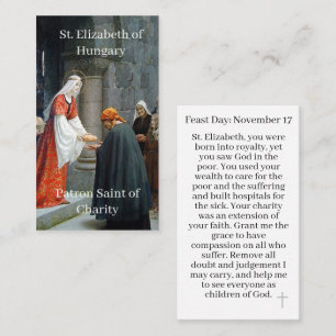 St. Elizabeth of Hungary Customisable Prayer Card