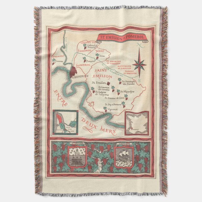  St. Emilion Bordeaux Wine  Throw Blanket (Front Vertical)