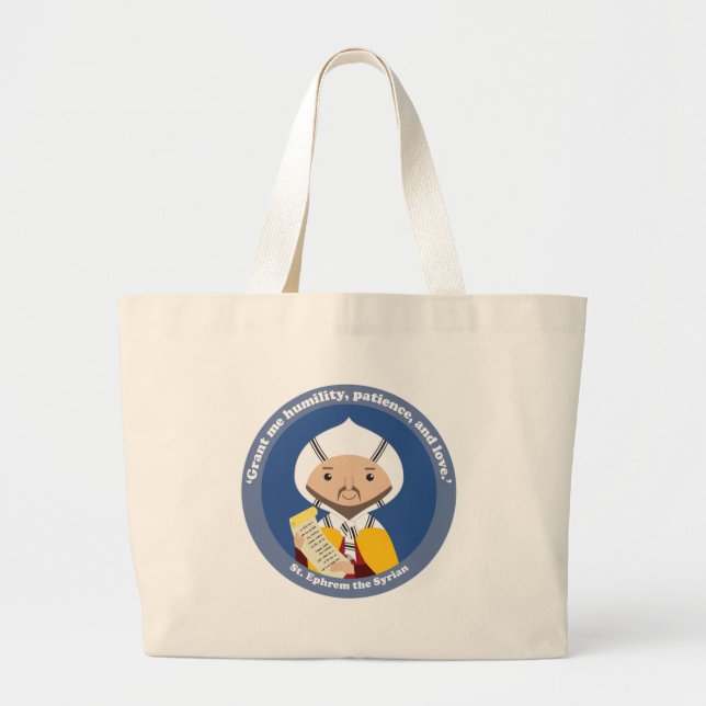 St. Ephrem of Syria Large Tote Bag (Front)