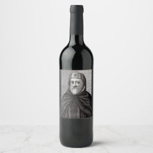 St. Ephrem the Syrian Teacher of Repentance Art Wine Label